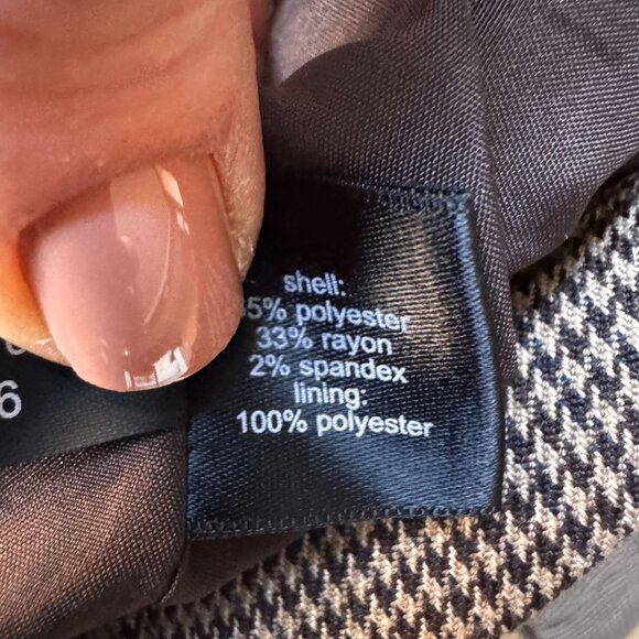 Limited Equestrian Blazer Womens L Jacket Elbow Patches Houndstooth Contrast - Picture 3 of 7